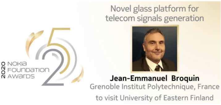 Chaire d'Excellence Nokia Foundation- Novel glass platfrom for telecom signals generation
